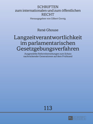 cover image of Langzeitverantwortlichkeit im parlamentarischen Gesetzgebungsverfahren